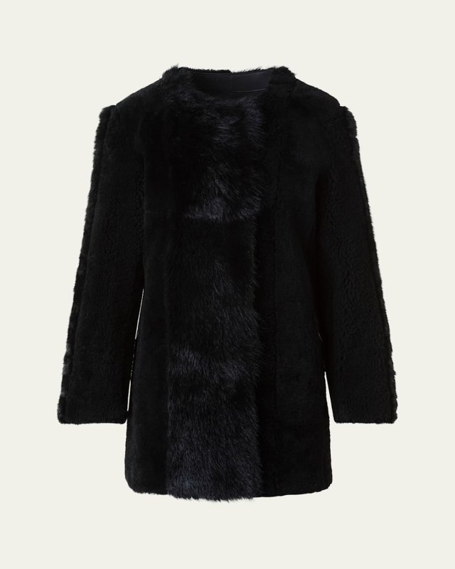 Patchwork Lamb Shearling Coat